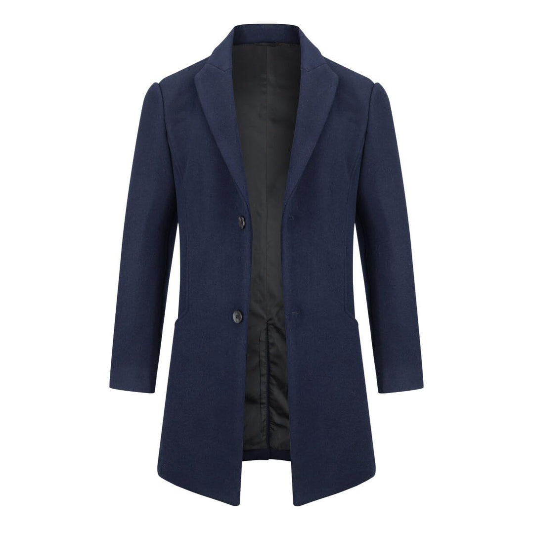 Allthemen Herren Wollmantel Mittellang Wintermantel Slim Fit Herrenmantel Wolle Warm Mantel Winter B