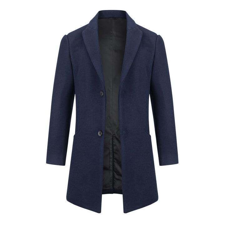 Allthemen Herren Wollmantel Mittellang Wintermantel Slim Fit Herrenmantel Wolle Warm Mantel Winter B
