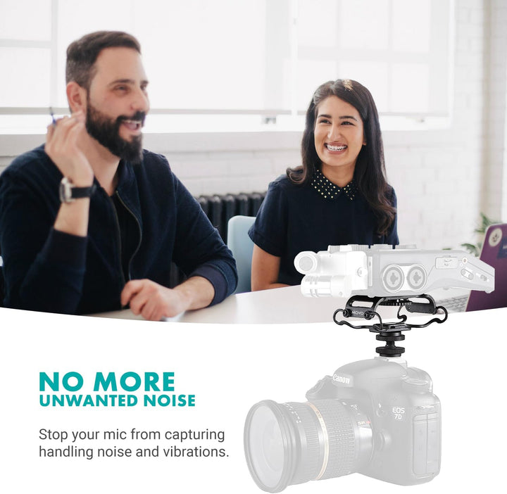Movo SMM5-B Universal-Mikrofon und tragbare Recorder-Stossdämpferhalterung – passend für Zoom H1n, H