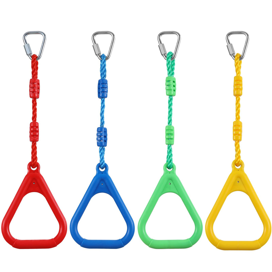 PELLOR 4 Stück Kinder Klettern Ringe, Multifunktions turnringe Kinder für Outdoor Indoor, Trapeze Ri