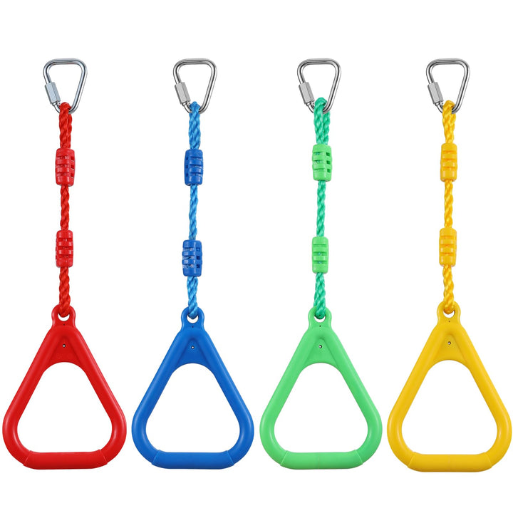 PELLOR 4 Stück Kinder Klettern Ringe, Multifunktions turnringe Kinder für Outdoor Indoor, Trapeze Ri