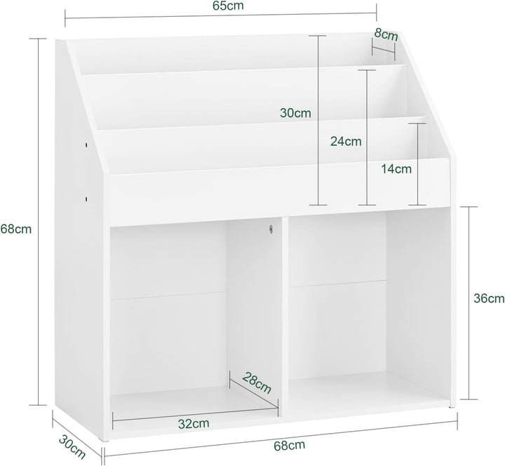 SoBuy Kinder Bücherregal Montessori Regal Kinderzimmer mit 3 Ablagefächern und 2 offenen Fächern Kin