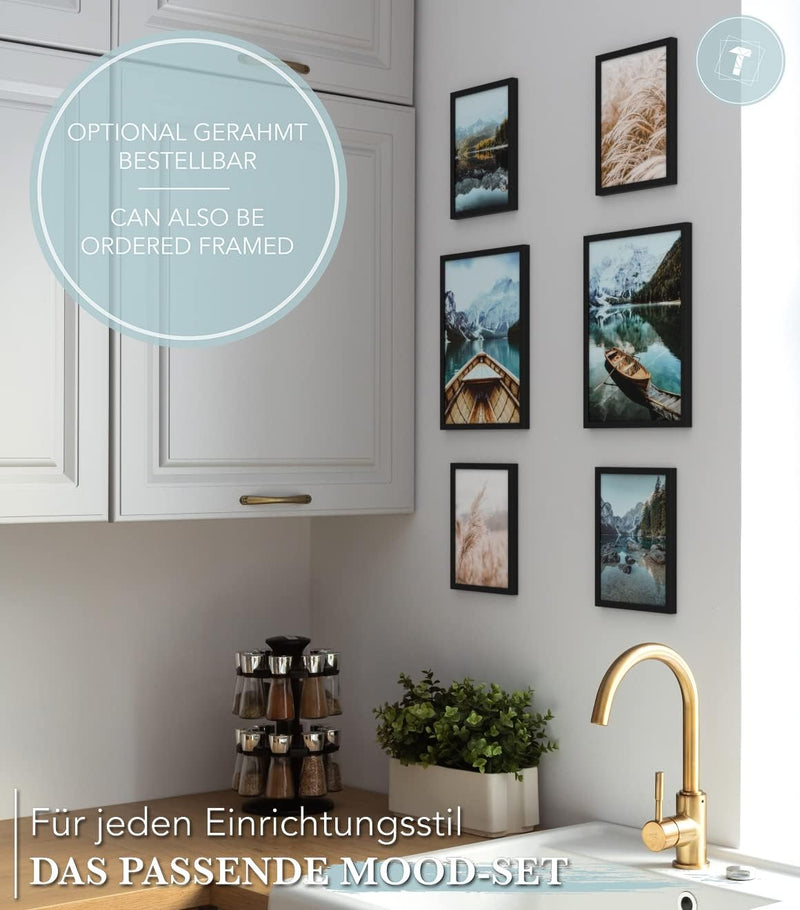 Papierschmiede® Mood Poster Set Lake View, Bilder Wohnzimmer Deko Schlafzimmer, 2x DIN A3 (ca. 30x42