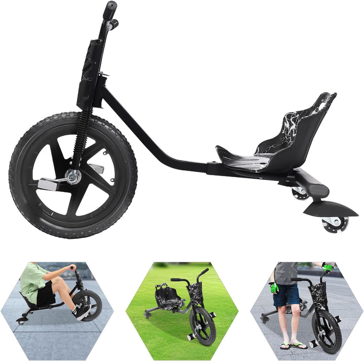 Drift Dreirad, 360° Drift Cart Kinder Scooter Tretauto Rutscher Kinderfahrzeug mit Pedale Verstellba