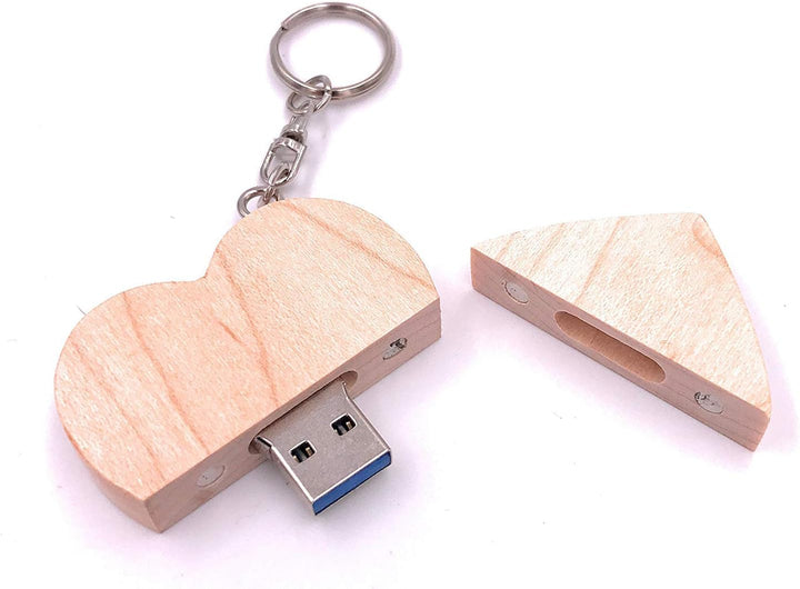 A Plus+ 10 Stück USB 3.0 Stick 16GB Holz Herz Speicherstick USB 3.0 USB-Flash-Laufwerk Memory Stick