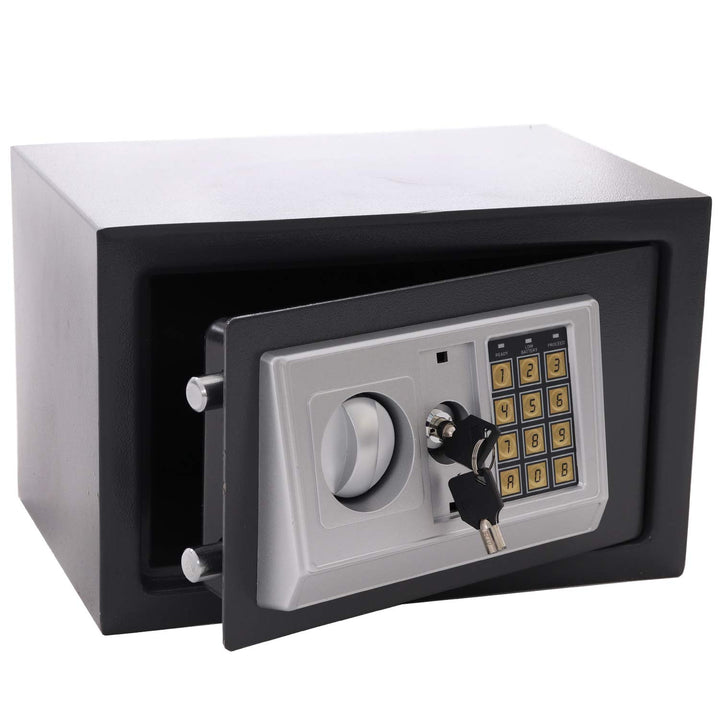 Panorama24 Tresor Safe mit Elektronik-Zahlenschloss 31x20x20cm LED-Anzeige Stahlbolzen, grau, inkl.