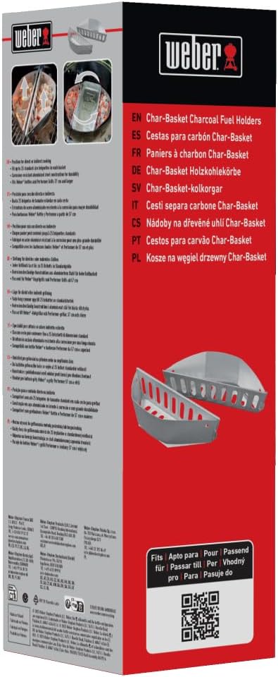 Weber Kohlekörbe für alle Holzkohlegrills in Kettle Form, stabil& robust, ermöglicht leicht direktes