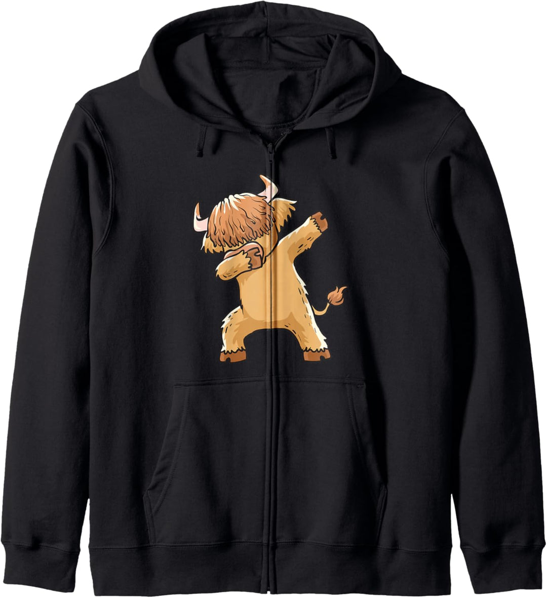Hochlandrind Hochland Rind Highland Cattle Dabbing Kuh Kapuzenjacke