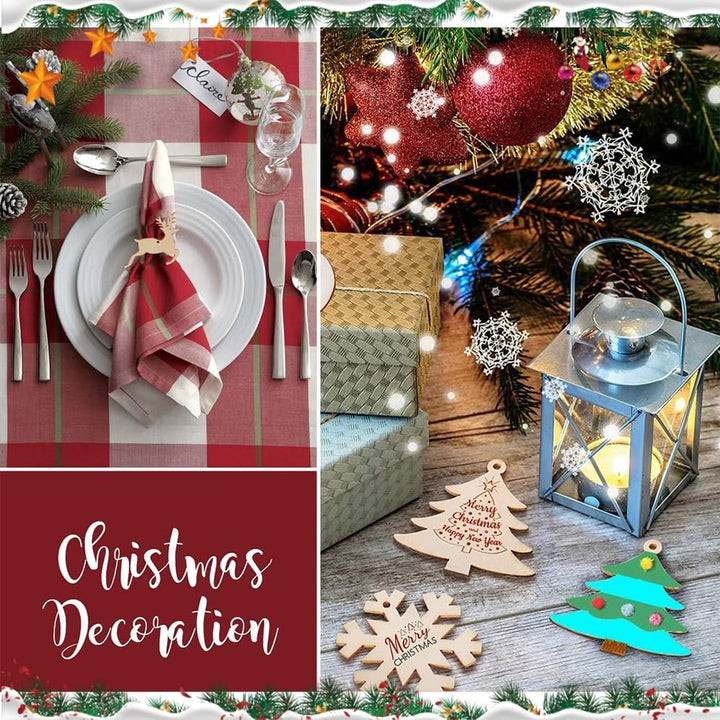 TOPRUNYI 264 Stück Holzanhänger Weihnachten zum Bemalen,Holzanhänger Weihnachtsbaum,Basteln Weihnach