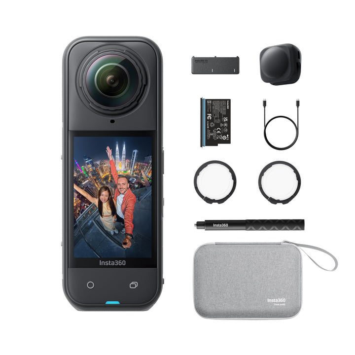 Insta360 X5 Must-Have-Bundle - wasserdichte 8K 360°-Kamera, Führend bei wenig Licht, Unsichtbarer Se