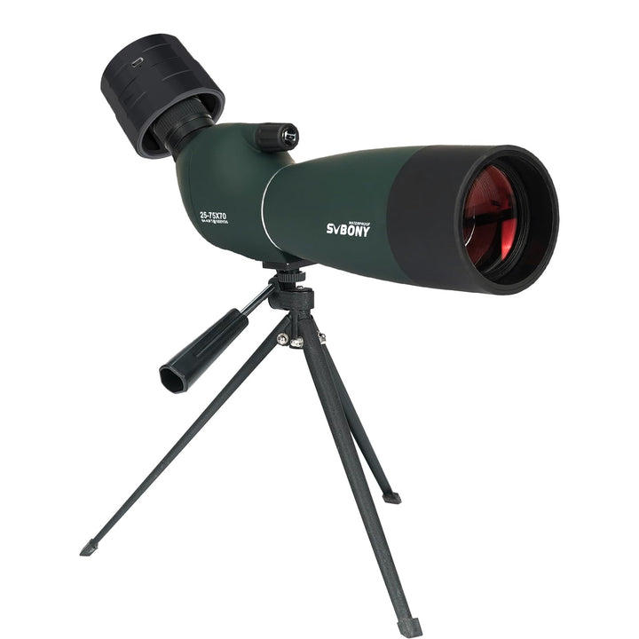 Svbony SV28PLUS Upgrade 25-75x70 mm Spektiv, mit SC002 WiFi Kamera, BAK4 A5 Weinrotes FMC Objektiv,