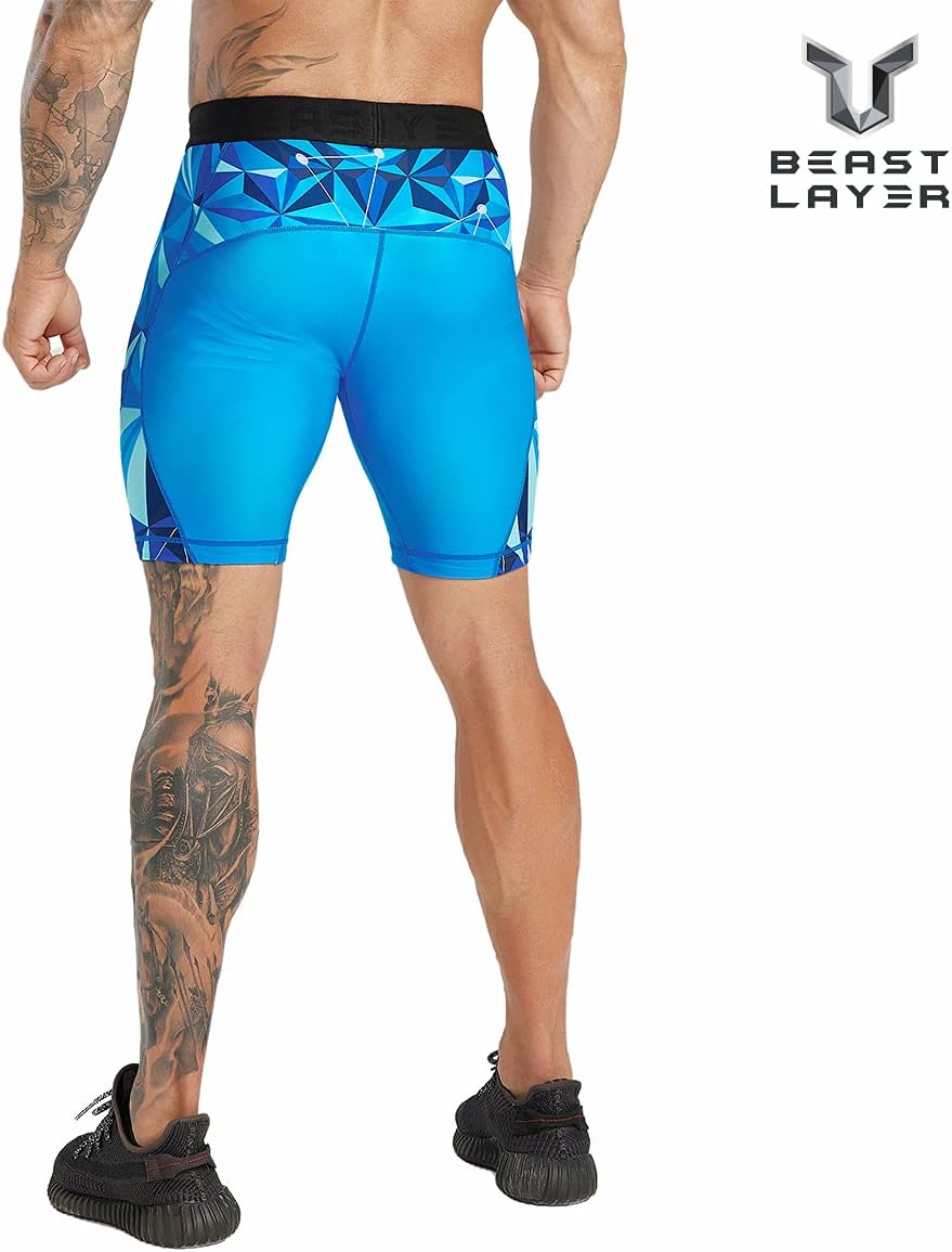 HUGE SPORTS Herren Kompressionsshorts für MMA BJJ Wrestling Boxen Baselayer Kurze Kurz Hose Strumpfh