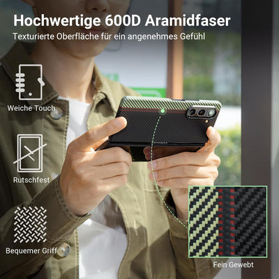 pitaka Ultradünne Hülle für Samsung Galaxy Z Fold 5 Leichte Handyhülle aus 600D Aramidfaser Kratzfes