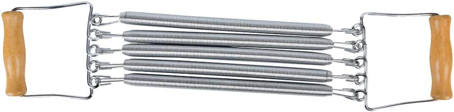 Chest Expander 5 Springs, Fitness Brust Expander mit Holzgriff Brusttrainer Fitnessgerät für Zuhause