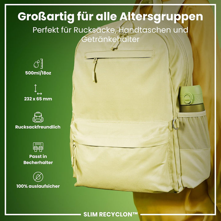 ION8 Trinkflasche, Auslaufsicher, Einhandöffnung, Sichere Verriegelung, Spülmaschinenfest, BPA-frei,