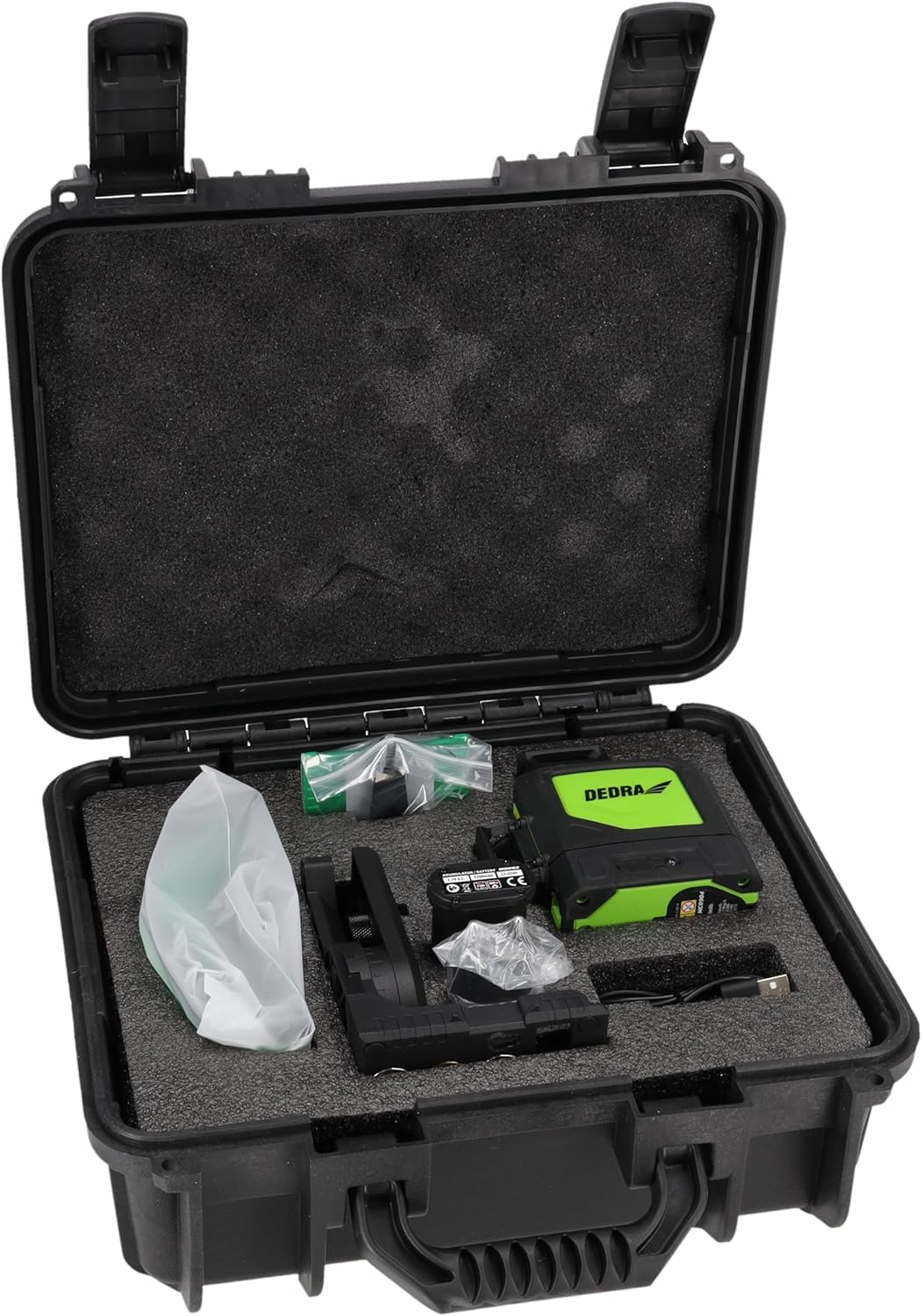 3D-Multilinienlaser, Laser-Wasserwaage 3D, DEDRA 2,4mW Reichweite bis zu 50 m, Grüner Laser, Digital