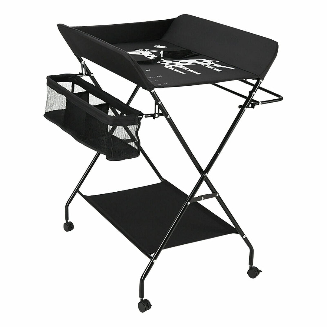 Klappbare Wickelkommode höhenverstellbar Klappwickeltisch mit/ohne Rollen, Mobile Wickeltisch mit Wi