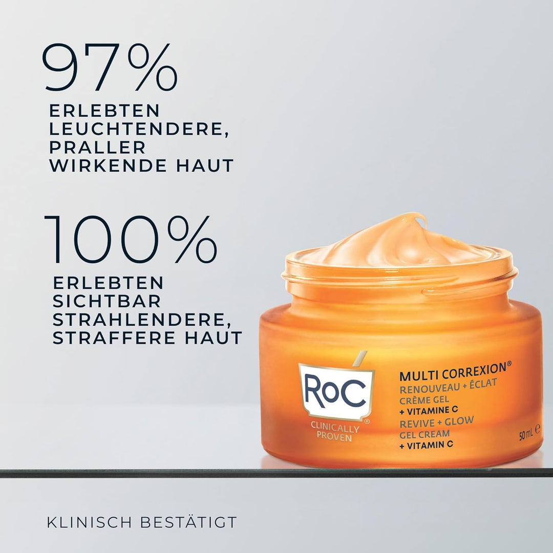 RoC - Multi Correxion Revive + Glow Vitamin C Gel-Creme - Anti Falten und Altern - Straffende Feucht