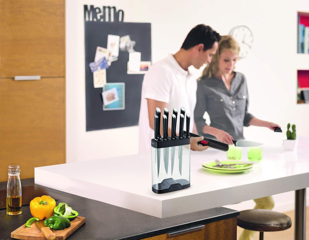 Tefal Ingenio Premium Messerblock mit integriertem Messerschärfer (Messer separat erhältlich), Ice F