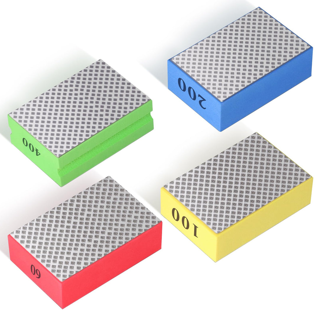 4 Stück Schleifblöcke, Diamant-Handpolierpads Schleifblöcke Polierpads für Steinkeramikfliesen Glass