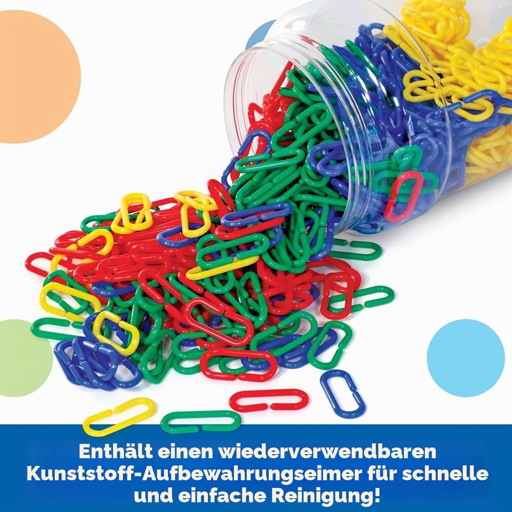 Learning Resources Link 'N' Learn Links – Kettenglieder in 4 Farben (Set mit 500 Stück)