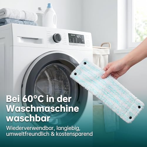 3 Ersatz-Wischbezüge für Leifheit CLEAN Twist XL, Bodenwischer Ersatzbezug für Combi XL Micro Duo, F