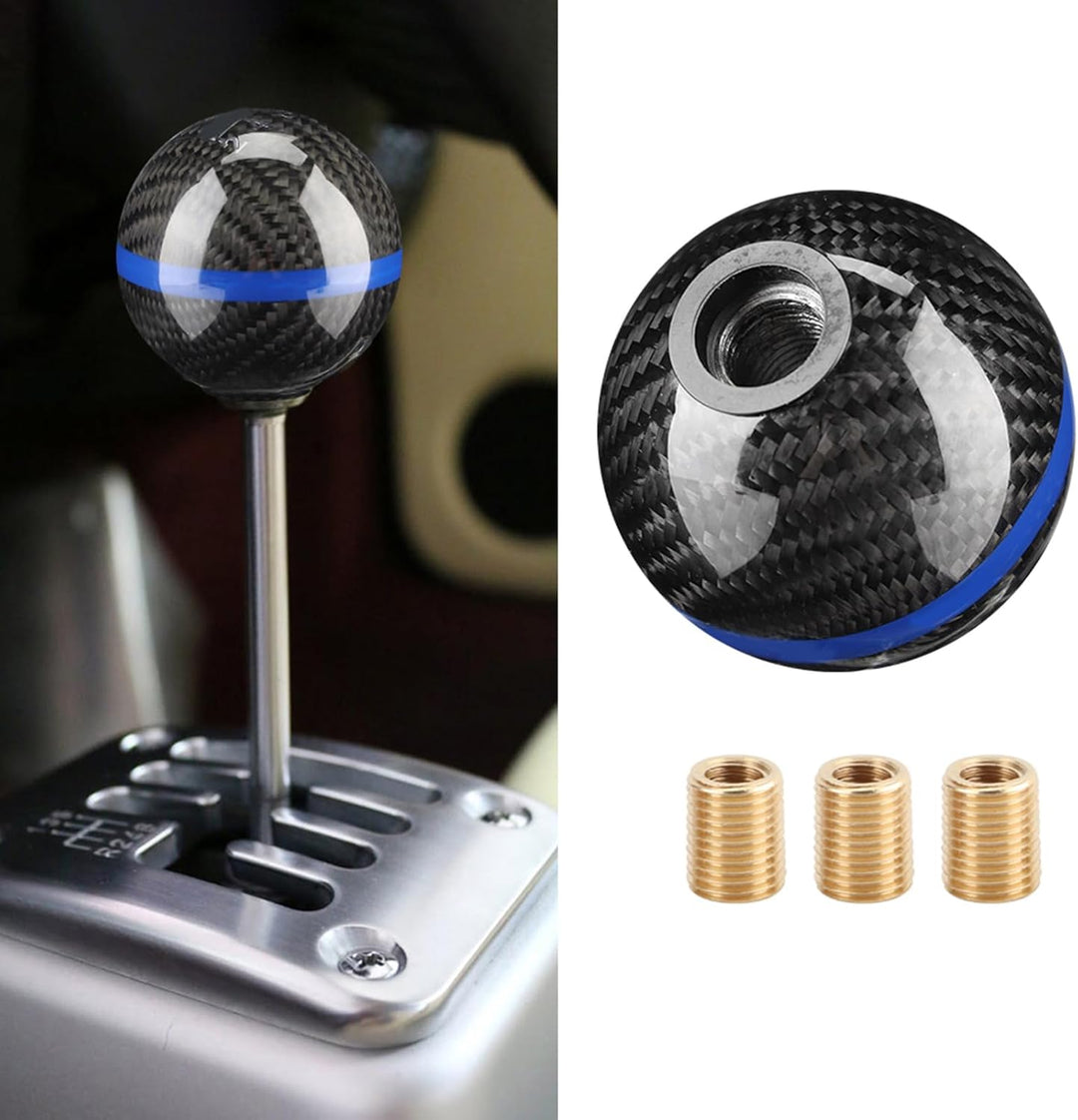 Reminnbor Schaltknauf Auto Universal Manuell Carbon Schaltknauf Shifter Schwarz 6 Gang(schwarz mit b