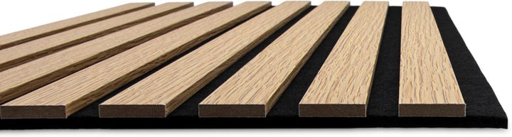 Akustikpaneele in Holzoptik 60 x 30 cm als Schallabsorber - 4er Set - Deko Schallschutz Wandvertäfel