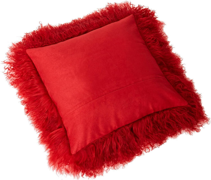 Reissner Lammfelle Tibet Lammfell Kissenbezug langflorig 30x30cm JAY14 Farbe dunkelrot Jay14 Dunkelr