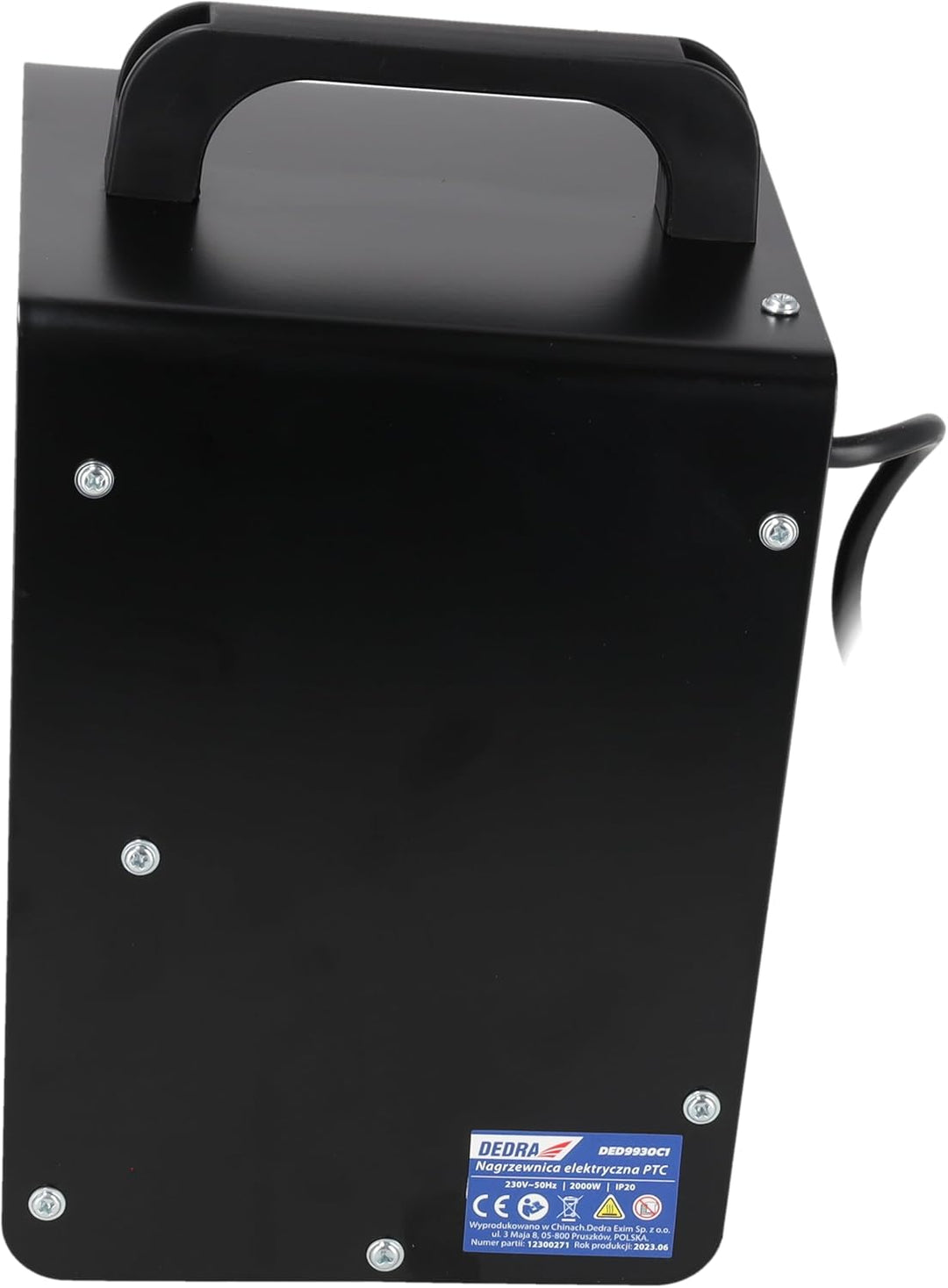 DEDRA Elektrische Heizung Heizfläche 20 m² – Quadratische 2,0 kW, keramisch PTC-Heizelement, für gut