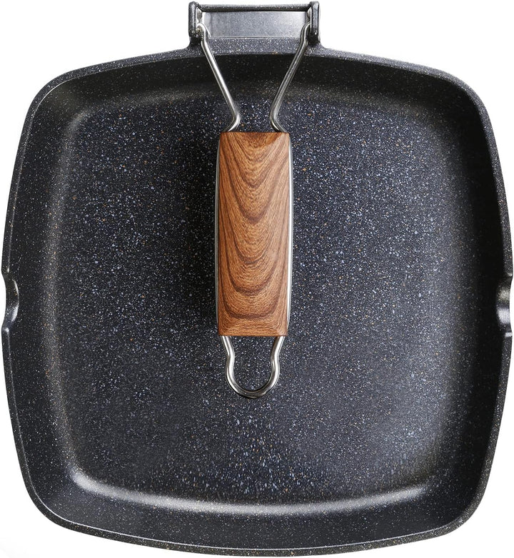 WECOOK! Ecochef Titan Grillpfanne Induktion Glatter, 28 x 28 cm, Antihaftbeschichtung QUANTANIUM Öko