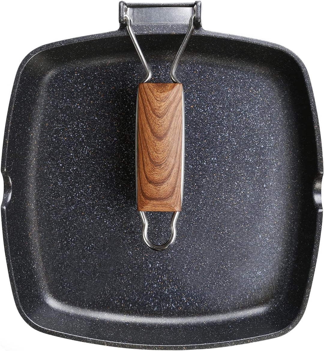 WECOOK! Ecochef Titan Grillpfann Induktion Glatter, 20 x 20 cm, Antihaftbeschichtung QUANTANIUM Ökol