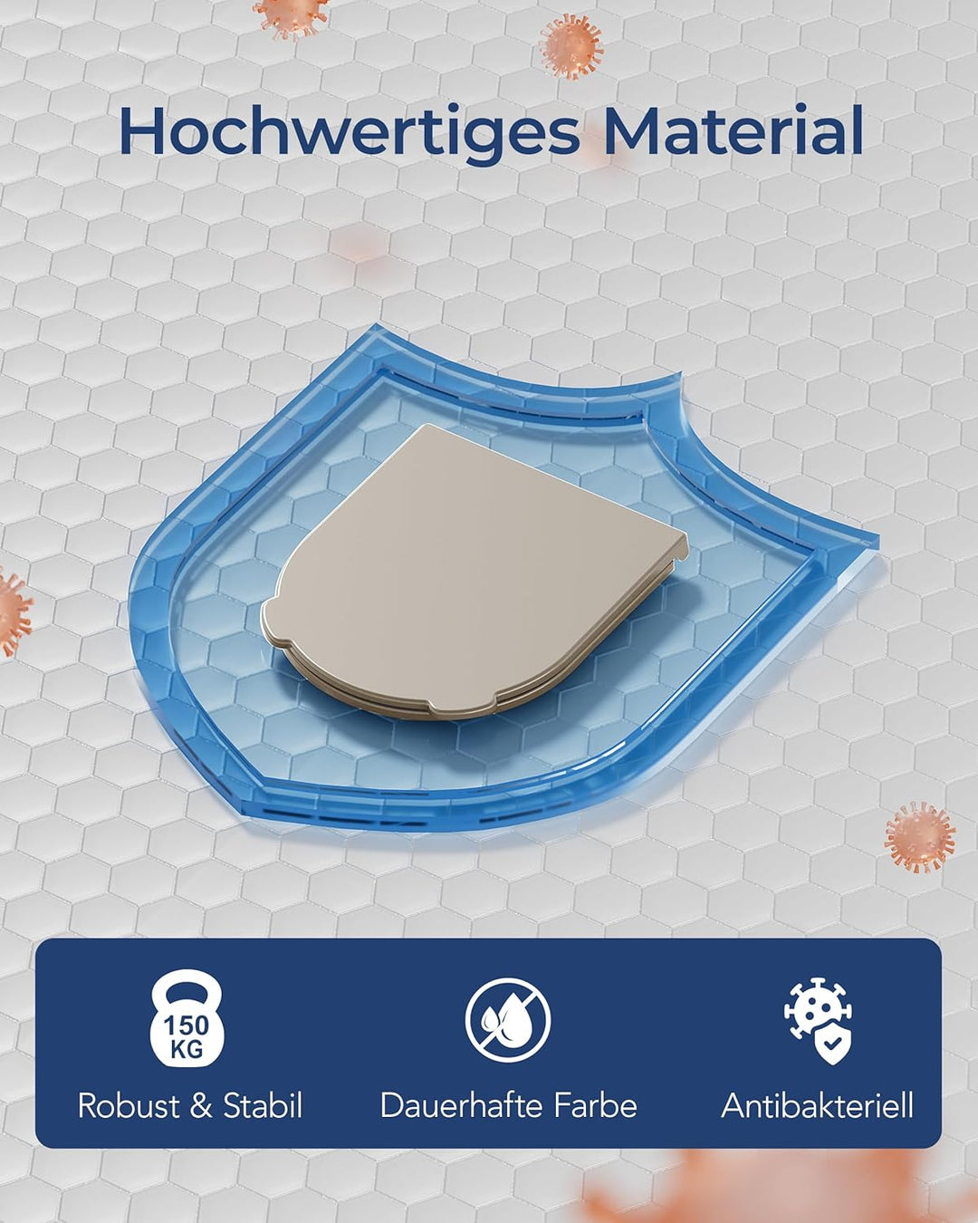 HySail Toilettendeckel mit Absenkautomatik, Benutzerfreundlichem Hygienischem Griff, Schnellverschlu