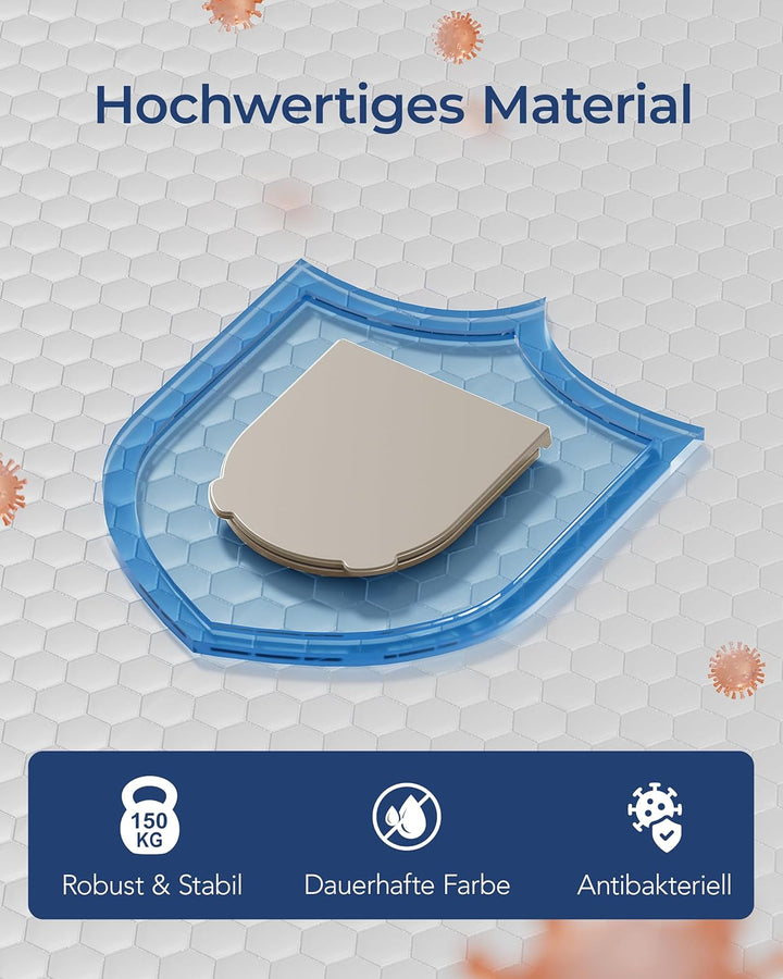 HySail Toilettendeckel mit Absenkautomatik, Benutzerfreundlichem Hygienischem Griff, Schnellverschlu