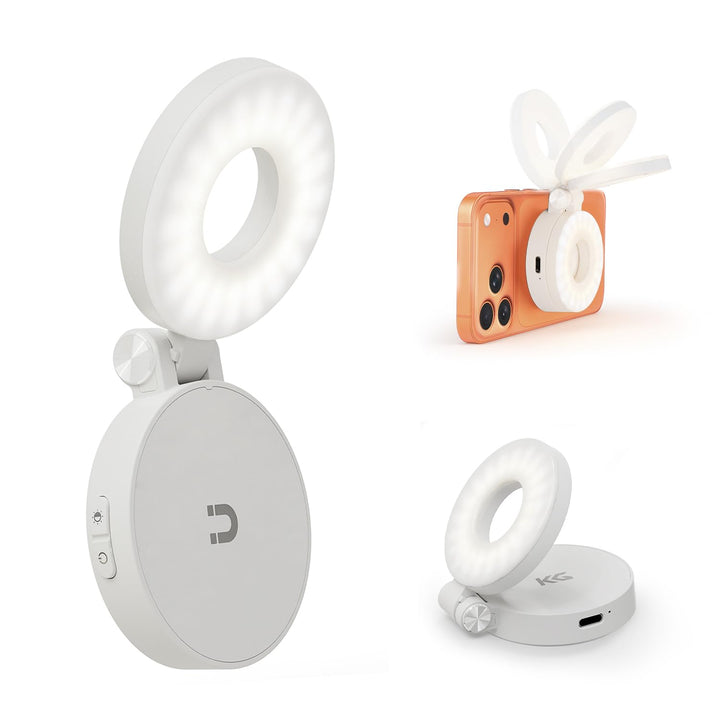 KraftGeek Magnetische Selfie Licht Kompatibel mit Magsafe, Tragbares LED Handy Licht für iPhone/Andr