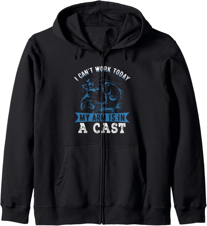 Kann nicht arbeiten Mein Arm ist in einem Cast-Angeln Angeln Kapuzenjacke