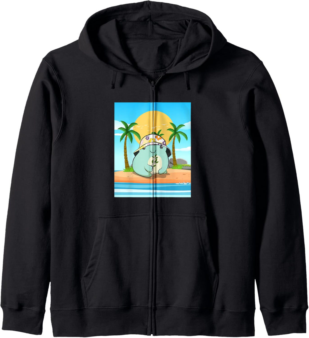 Coconut Girl Aesthetic Kawaii Frosch Sommer Beach Kapuzenjacke