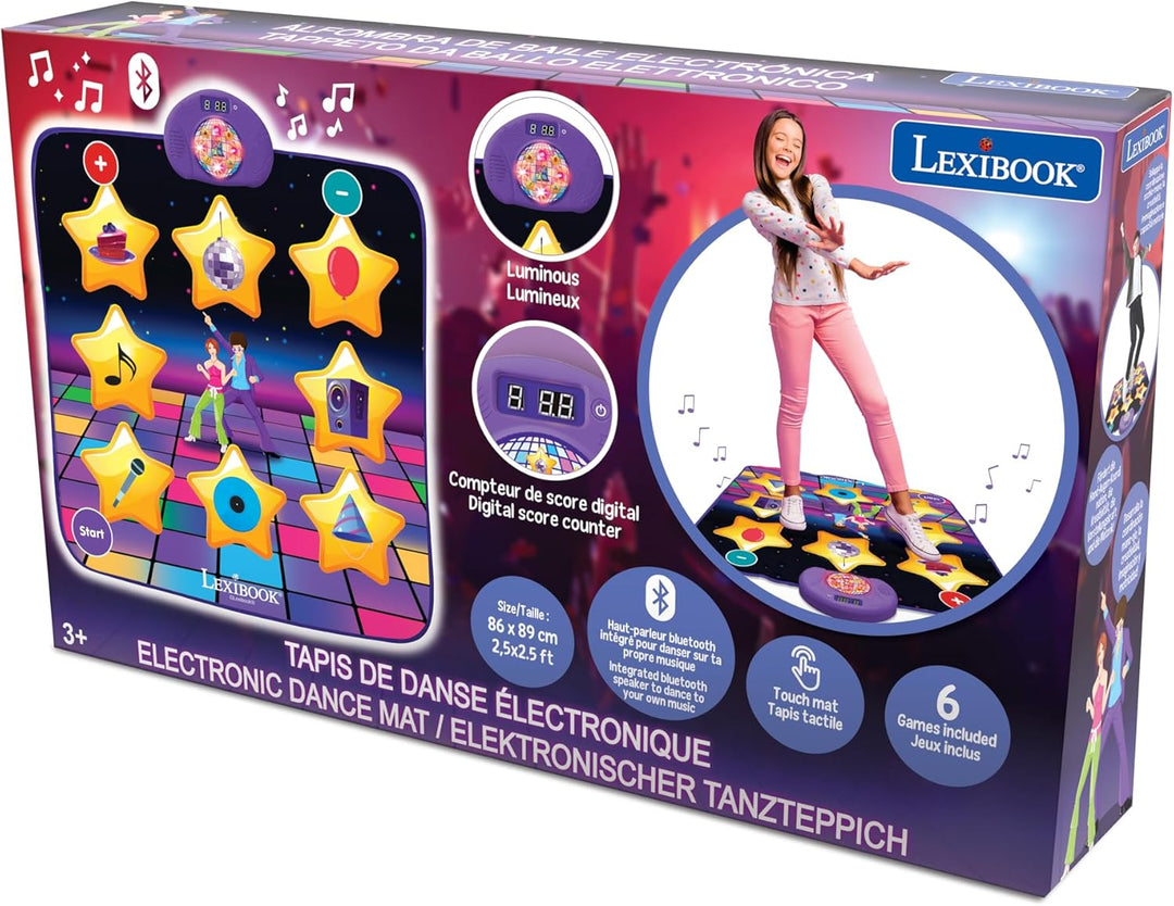 Lexibook, Elektronische Tanzmatte, beleuchtete Tasten, integrierter Lautsprecher, lila/gelb, DM10, L