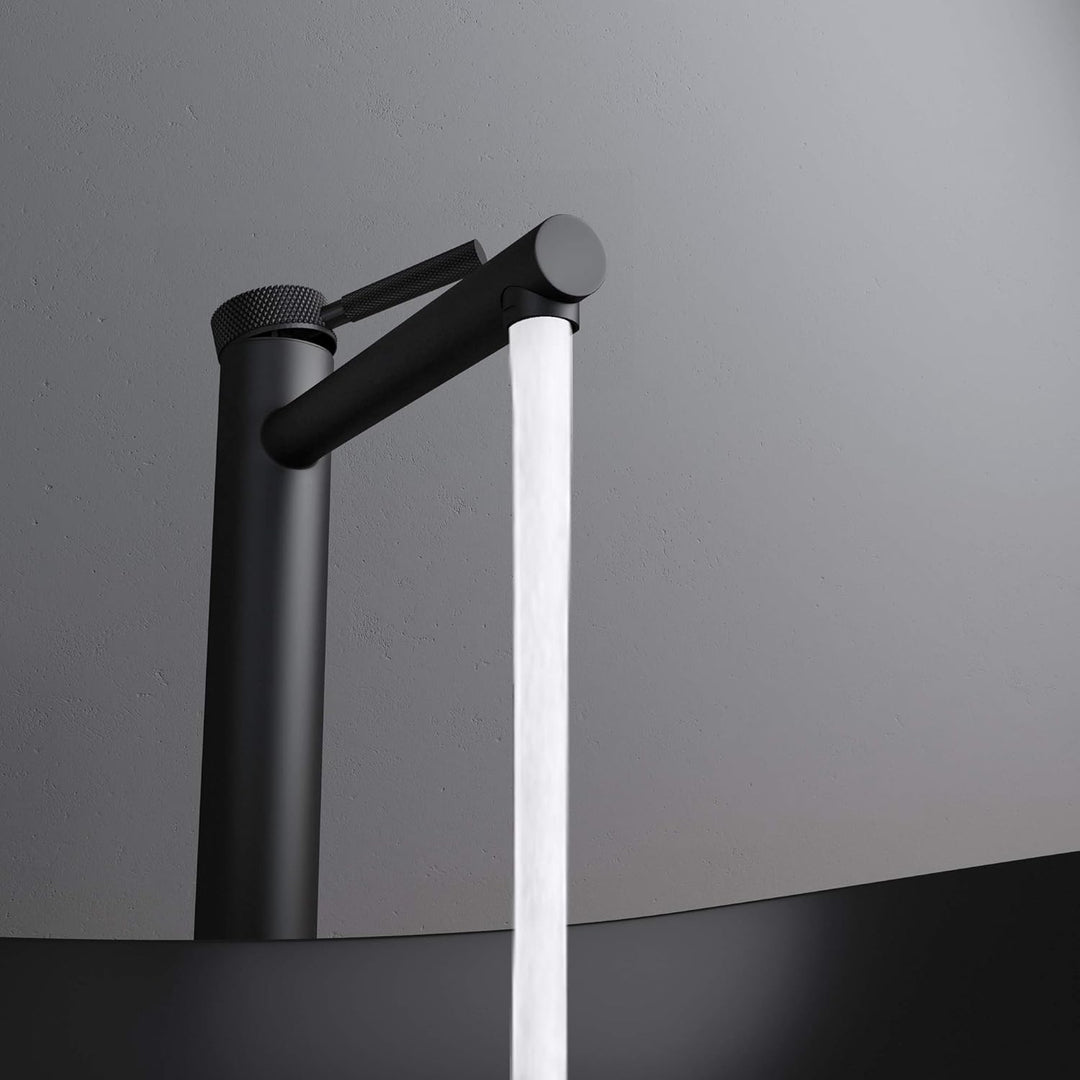 Mai &amp; Mai Armatur Waschtischarmatur WAO-7601-H in Schwarz matt Waschbeckenarmatur 30,5 cm hoch Einhe