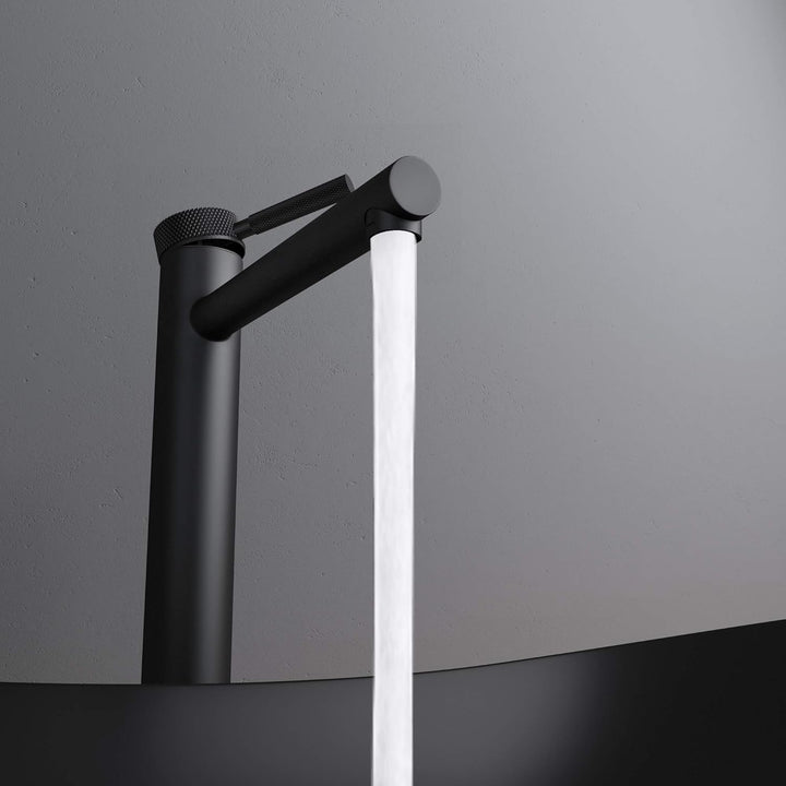Mai &amp; Mai Armatur Waschtischarmatur WAO-7601-H in Schwarz matt Waschbeckenarmatur 30,5 cm hoch Einhe