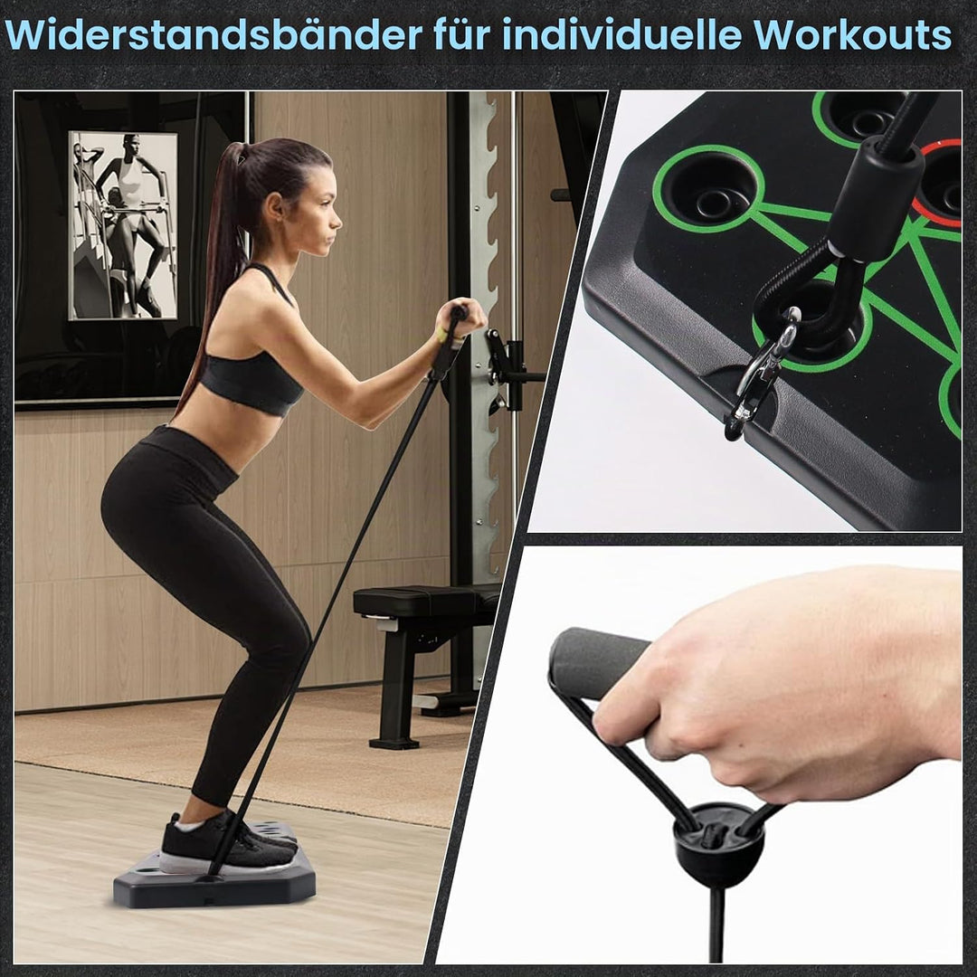 Push-Up Liegestütz-Brett,Liegestütze mit Griff mit Zähl-Timer,Faltbares Multifunktions Fitness-Board