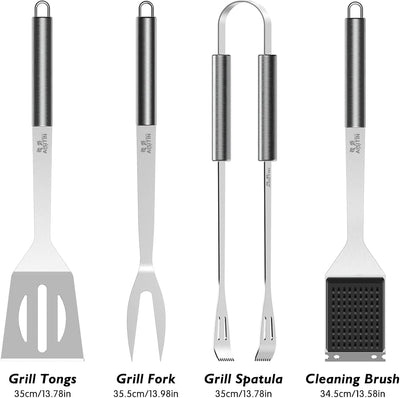 AISITIN BBQ Grillbesteck Tool Set 25er mit Bambusstab, Grill Zubehör Geschenk für Männer mit Grillko