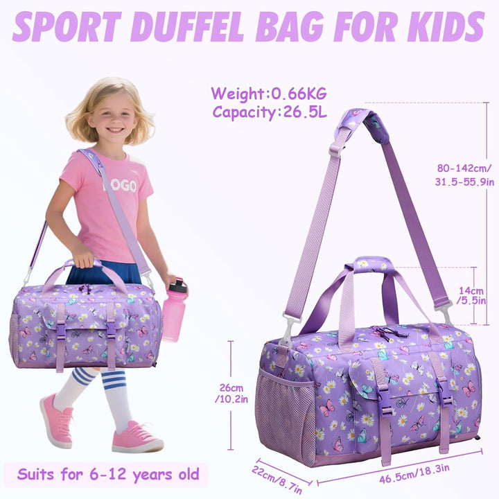 Kinder Reisetasche, Kasgo Duffle Bag für Kinder Jungen Mädchen Wasserabweisend Duffel Sport Carry On