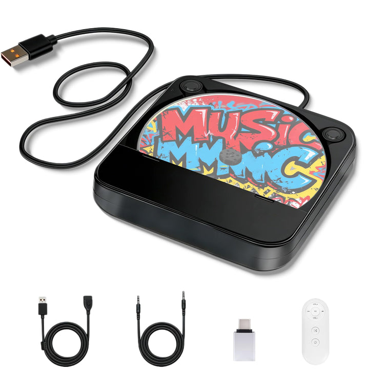 CD Player für Auto, Externer Universal Auto CD Player mit USB/AUX-Anschluss, Plug & Play, Anti-Skip-