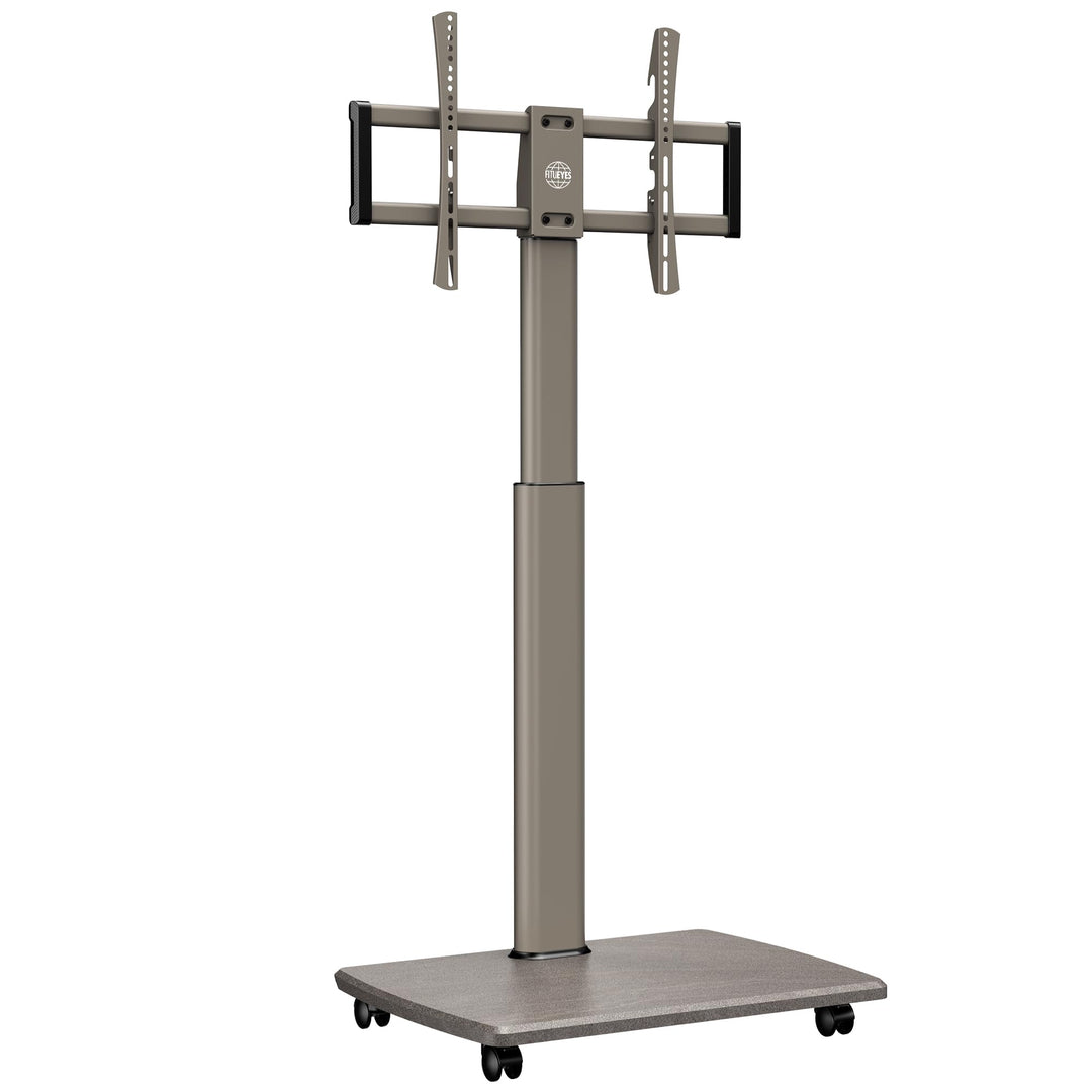 FITUEYES TV Bodenständer Rollbar mit Holzablage TV Standfuss TV Ständer Fernsehstand mit Rollen höhe