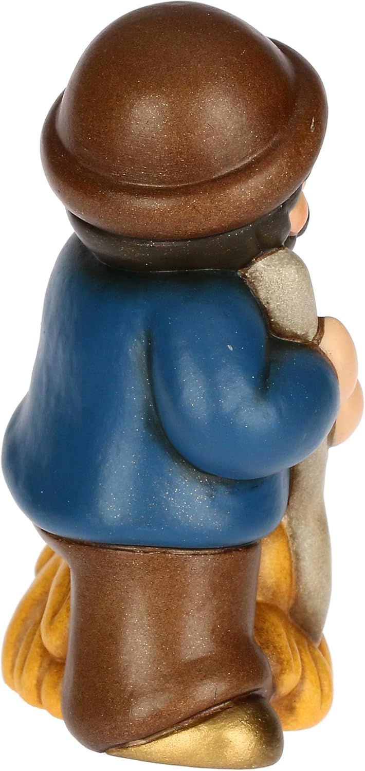 THUN, Mann mit Gabel und Blaufklee aus hochwertiger Keramik, Klassische Krippensammlung, Weihnachtsk