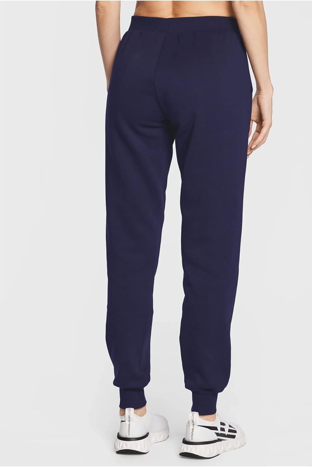 Emporio Armani Damen Iconic Terry Pants with Cuffs, L Blau