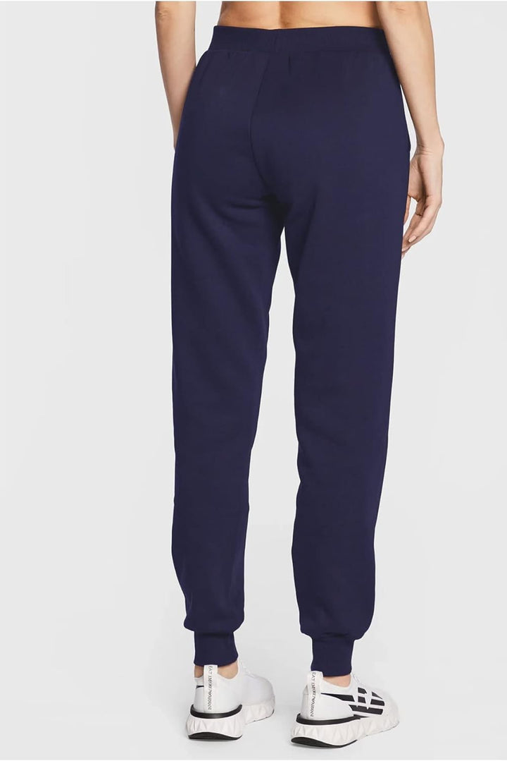 Emporio Armani Damen Iconic Terry Pants with Cuffs, L Blau
