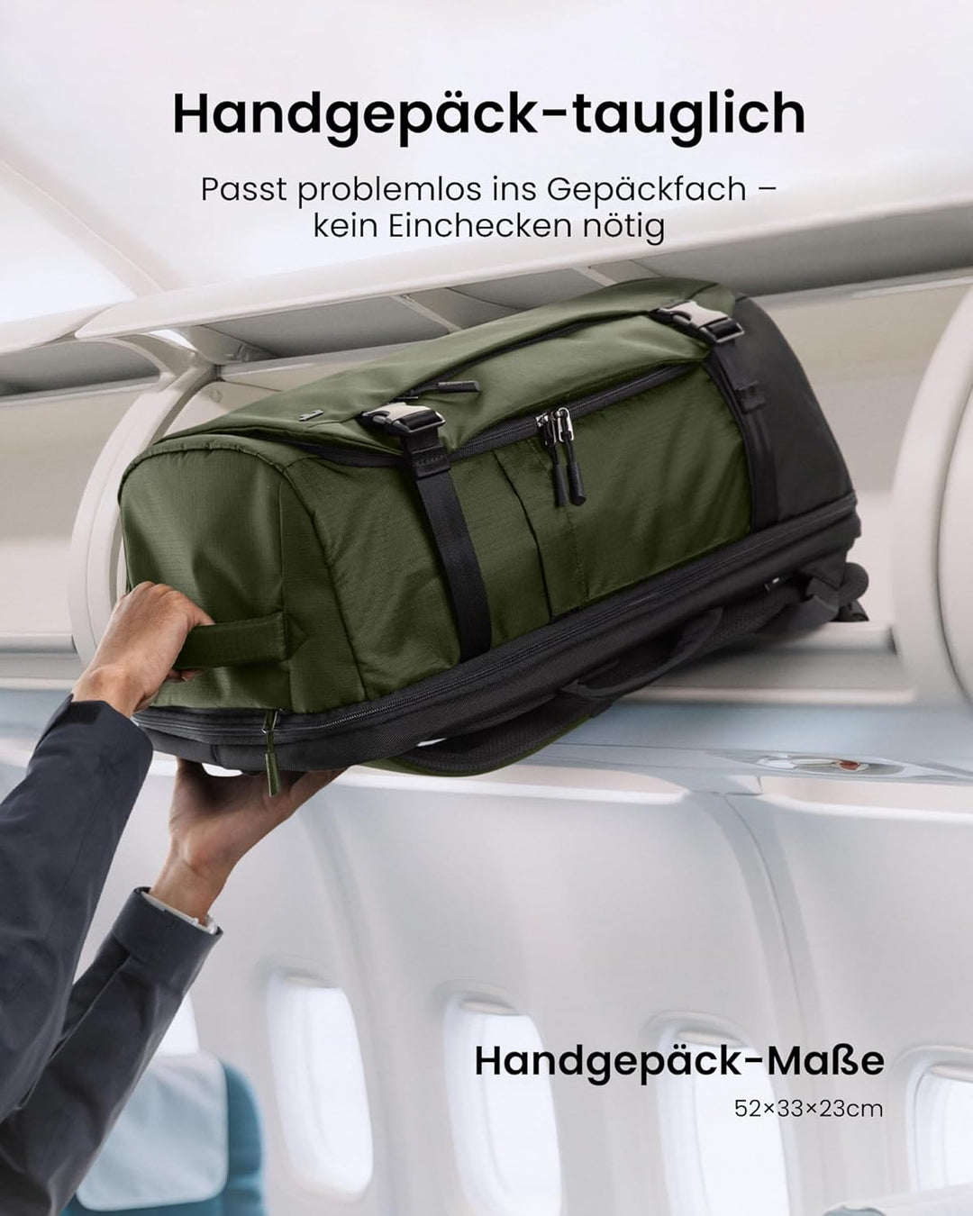 tomtoc 40L Reiserucksack, TSA-freundlicher Handgepäck Rucksack, Wasserdichter Rucksack Handgepäck Fl