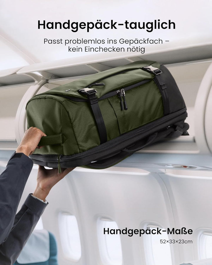 tomtoc 40L Reiserucksack, TSA-freundlicher Handgepäck Rucksack, Wasserdichter Rucksack Handgepäck Fl